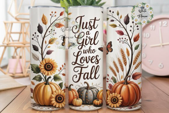 Autumn Vibes Butterfly Pumpkin Tumbler Graphics