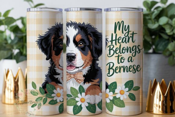Bernese Puppy Plaid Tumbler Wrap Graphics Review