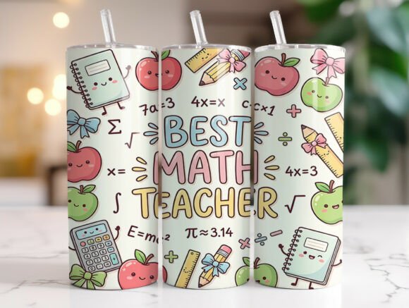 Best Math Teacher 20oz Tumbler Wrap PNG