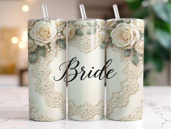 Bride Wedding Lace Pearl Tumbler Wrap: Graphics & Tumbler Wraps Review