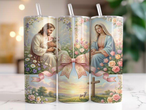 Christian Easter Jesus 20oz Tumbler Wrap: Graphic Design Review