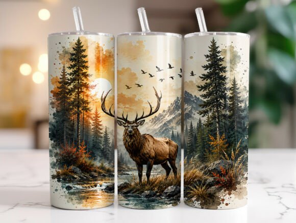 Deer Elk Hunting Season Tumbler Wrap Graphics