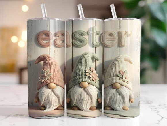 Easter Gnome Faux Yarn 20oz Tumbler Wrap: Graphics & Tumbler Wraps