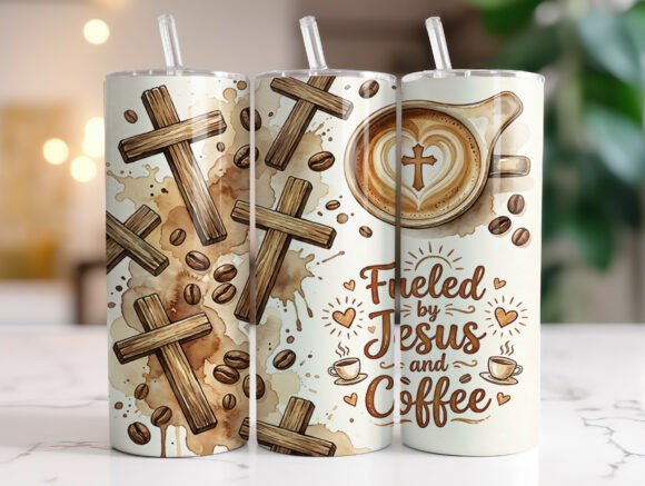 Fueled by Jesus and Coffee Tumbler Wrap Graphics Review