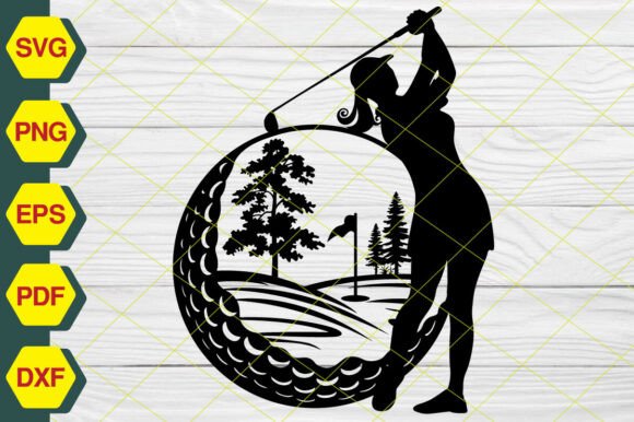 Golfing, Golf Lady Ball SVG EP-253