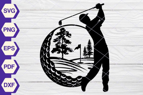 Golfing Scene SVG: Graphics for Crafts & Small Business