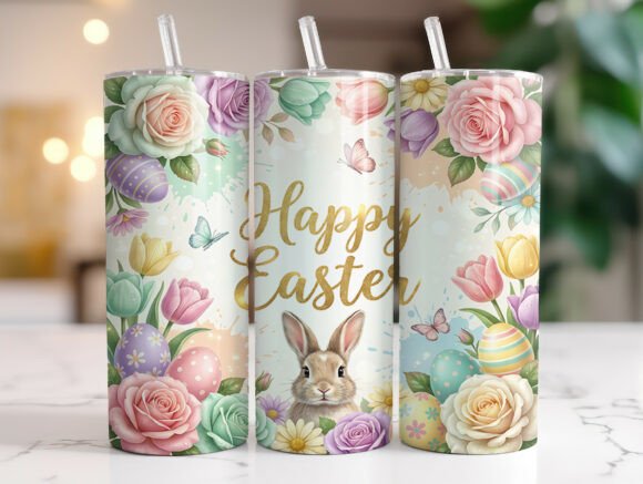Happy Easter 20oz Tumbler Wrap PNG
