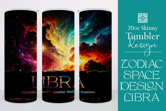 Libra Zodiac Space Tumbler Wrap 2: Graphics & Tumbler Wraps