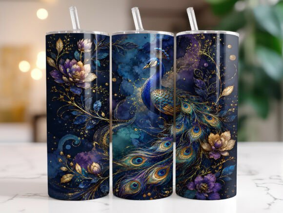 Navy Gold Peacock Tumbler Wrap: A Designer's Review