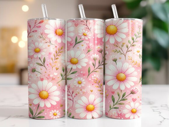 Pastel Daisy Flower Pink Tumbler Wrap Review