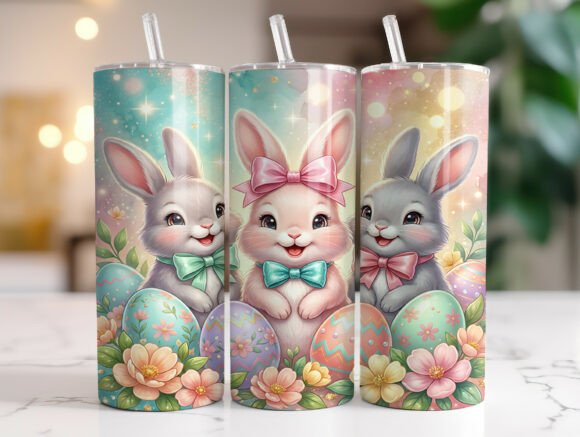 Pastel Spring Bunny 20oz Tumbler Wrap