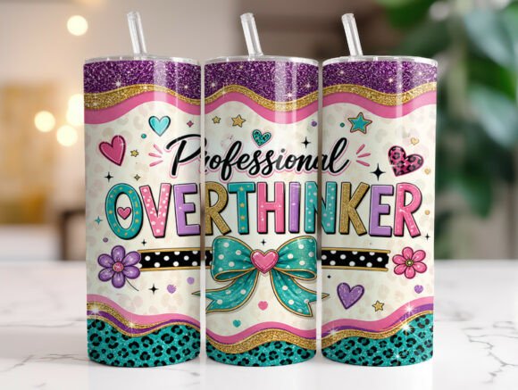 Professional Overthinker Tumbler Wrap Graphics for Tumbler Wraps