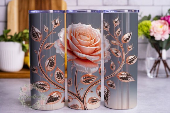 Rose Gold Floral Beauty Tumbler Wrap Graphics Review