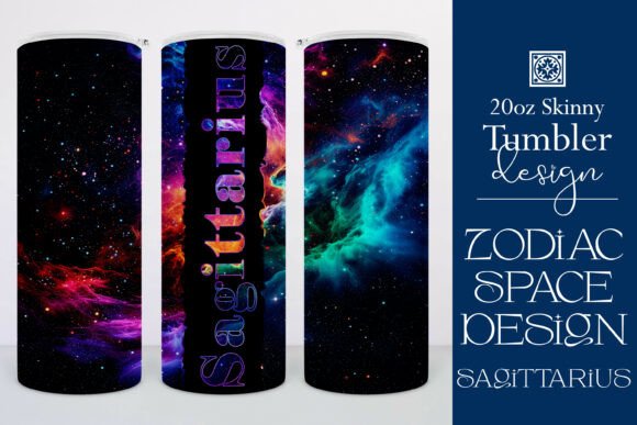 Sagittarius Zodiac Space Tumbler Wrap 1: Graphics & Tumbler Wraps