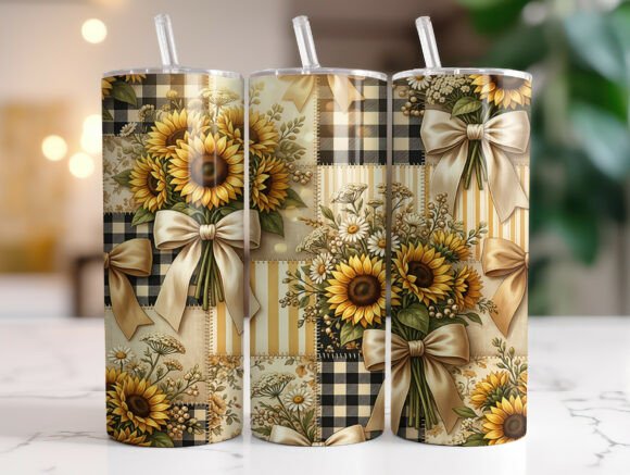 Sunflower Patchwork Tumbler Wraps Graphics Review
