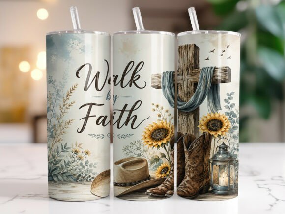Walk by Faith Western Cross Tumbler Wrap Graphics Review